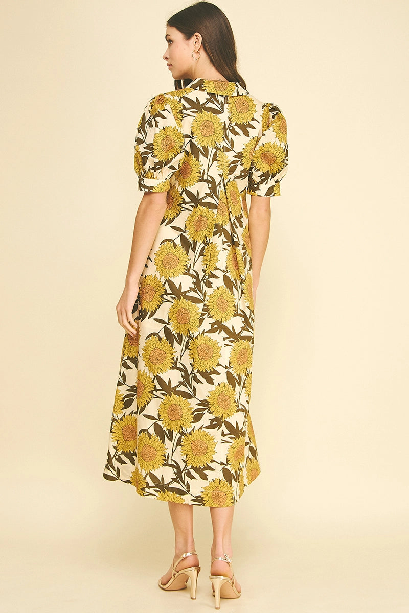 Sunflower Midi Dress – Maxie Mae's