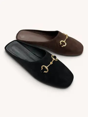 Chocolate Suede Mule