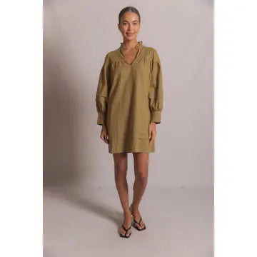 Martini Green Linen Mini Dress