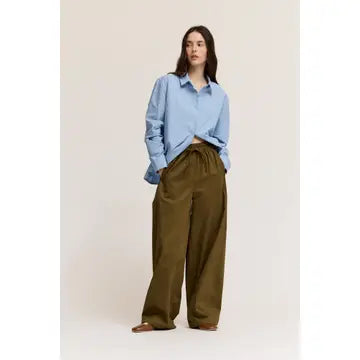 Green Barrel Leg Pants