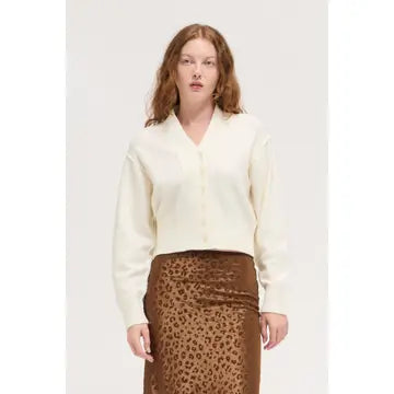 Ivory V-Neck Cardigan