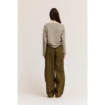 Green Barrel Leg Pants