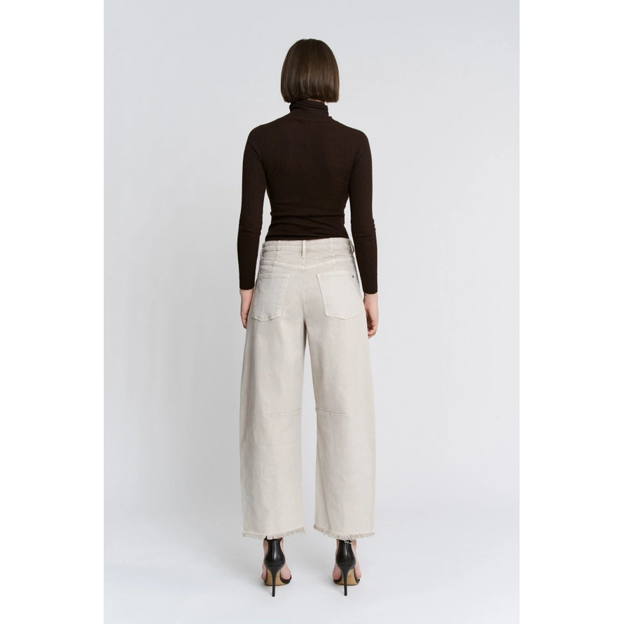 Mica Barrel Leg Taupe Jean