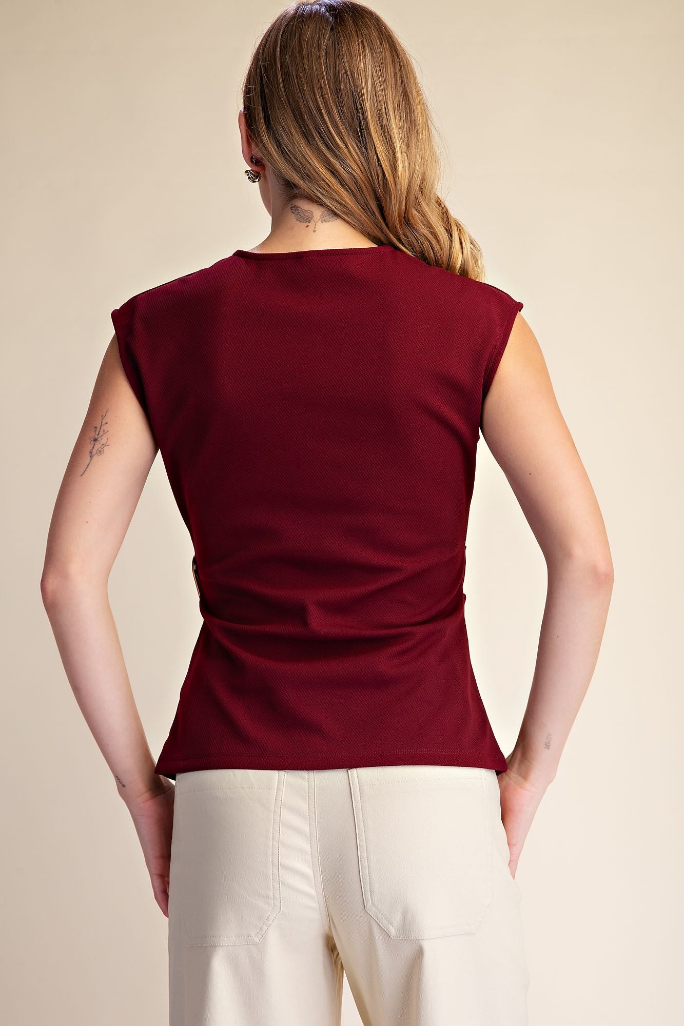 Wrap Top with Gold Detail