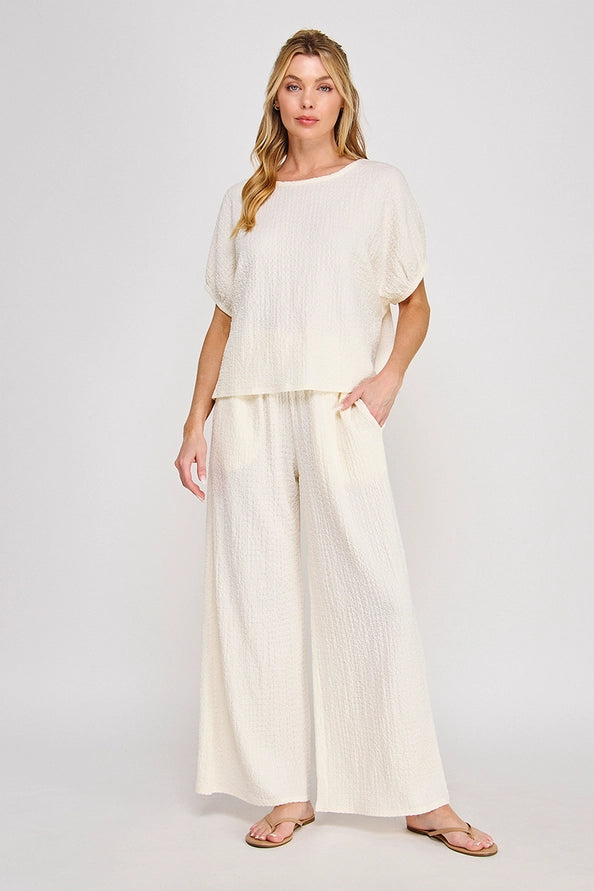 Textured Knit Cream Set