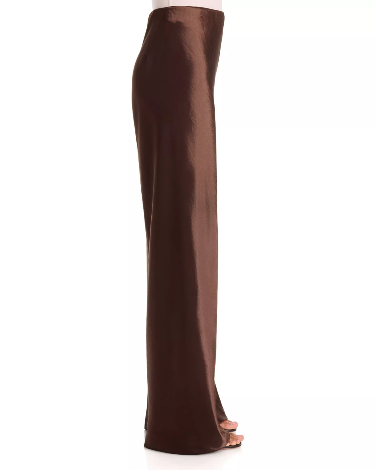 Brown Satin Bias Pull On Pants