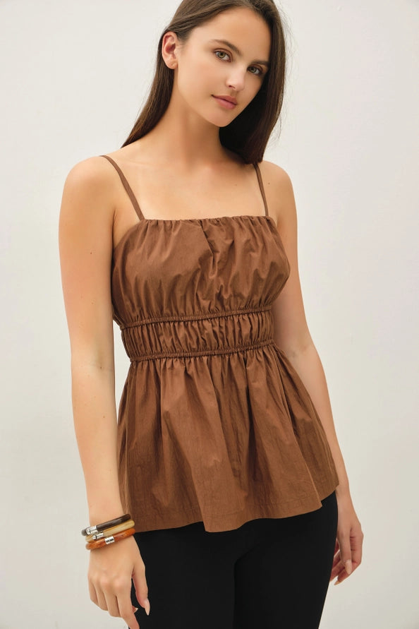Brown Peplum Tank