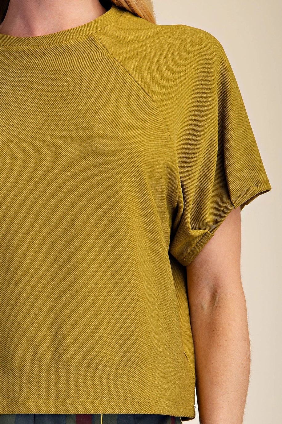 Light Olive Round Neck Top