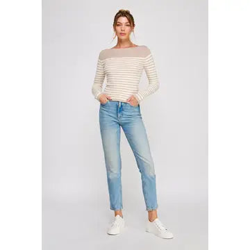 Striped Boat Neck Sweater