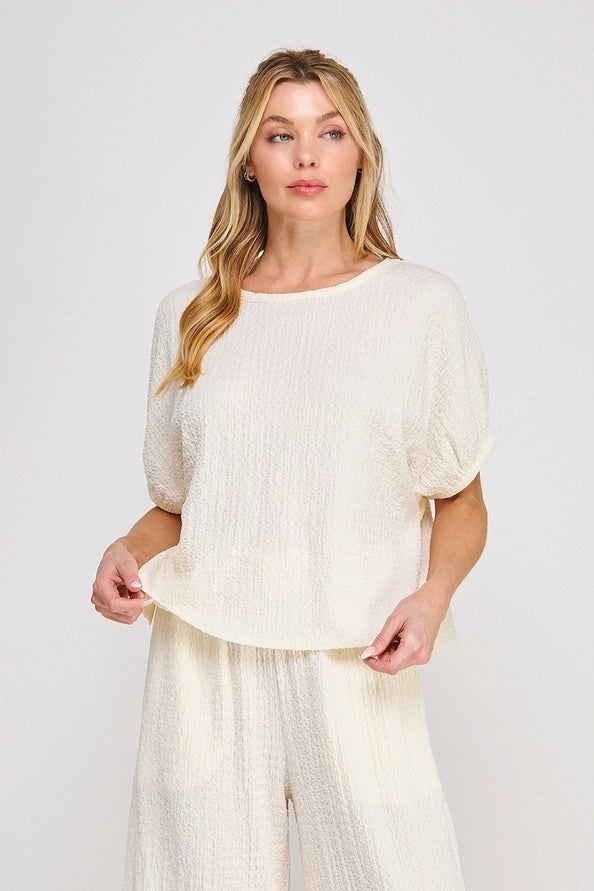 Textured Knit Cream Set