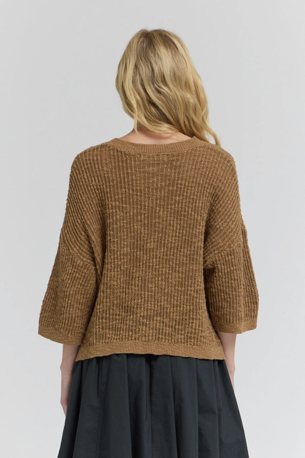 Textured Knit Tee - Twig