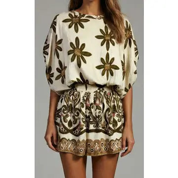Olive Veil Top/Shorts Set