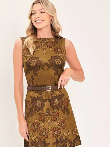 Brown Faux Suede Mini Dress