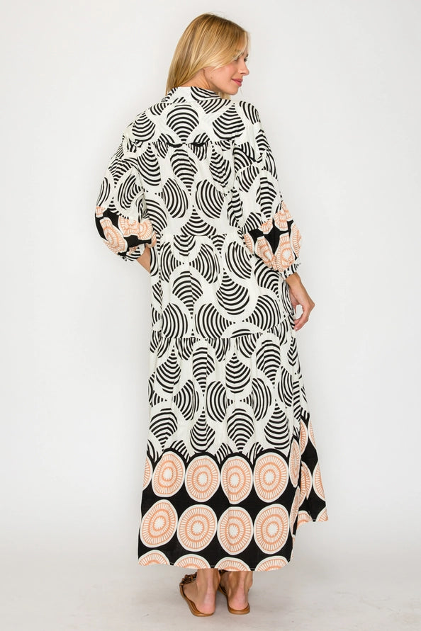 Midnight Shell Collared Maxi Dress