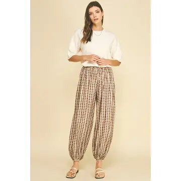 Harem Mocha Dot Print Pants