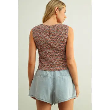 Multi Color S/L Knit Top