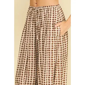 Harem Mocha Dot Print Pants