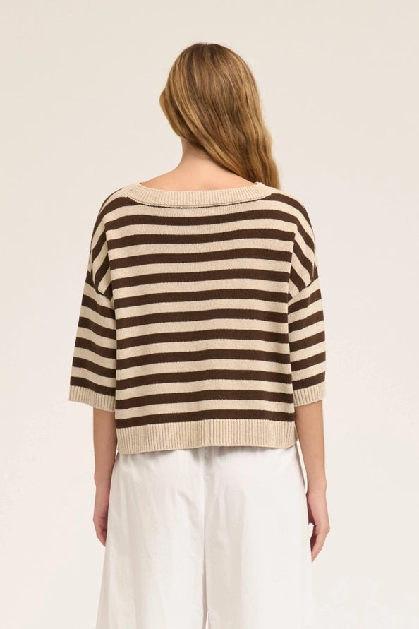 Drop Shoulder Stripe Sweater