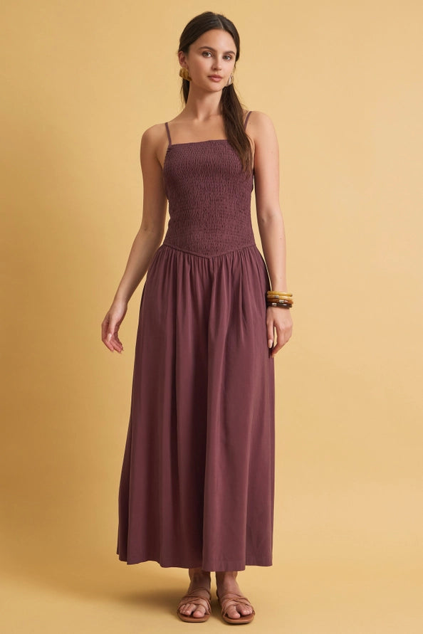 Smocked Midi Tank Dress