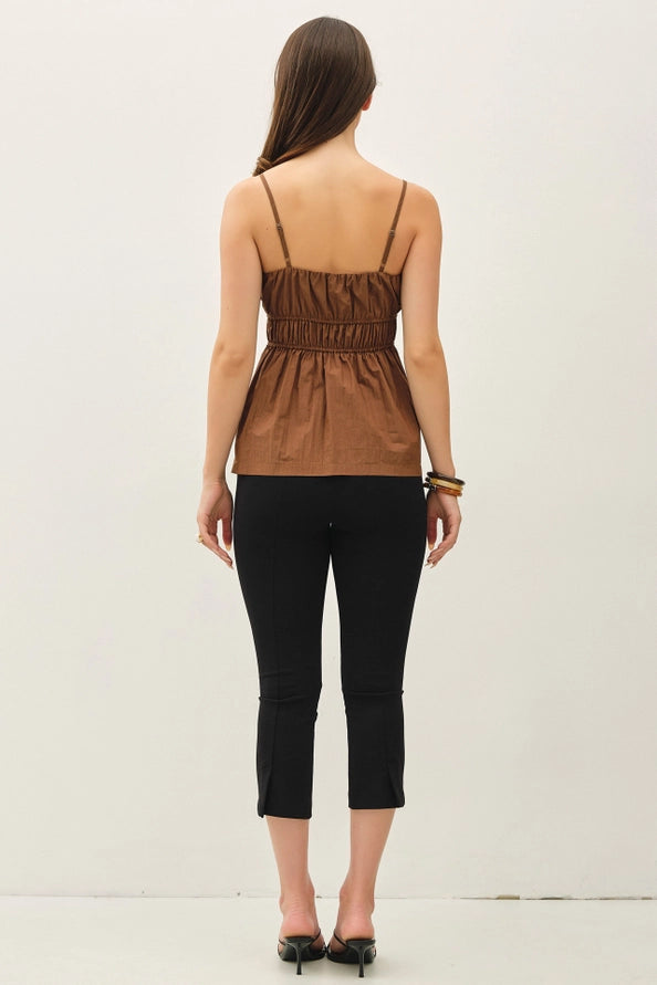 Brown Peplum Tank