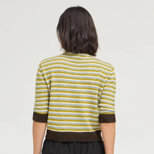 7/8 Sleeves Stripe Sweater