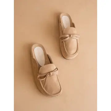 Almond Tie Mule Loafer