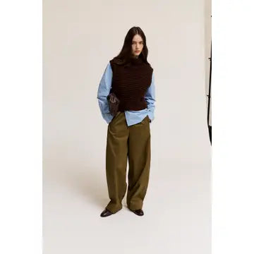 Green Barrel Leg Pants