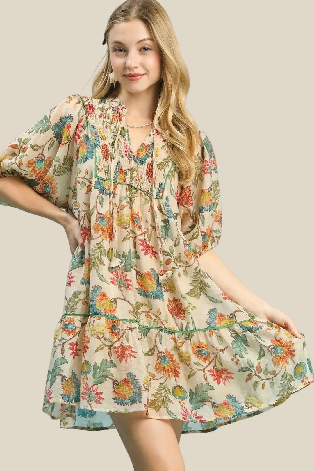 Floral Tiered Babydoll Dress