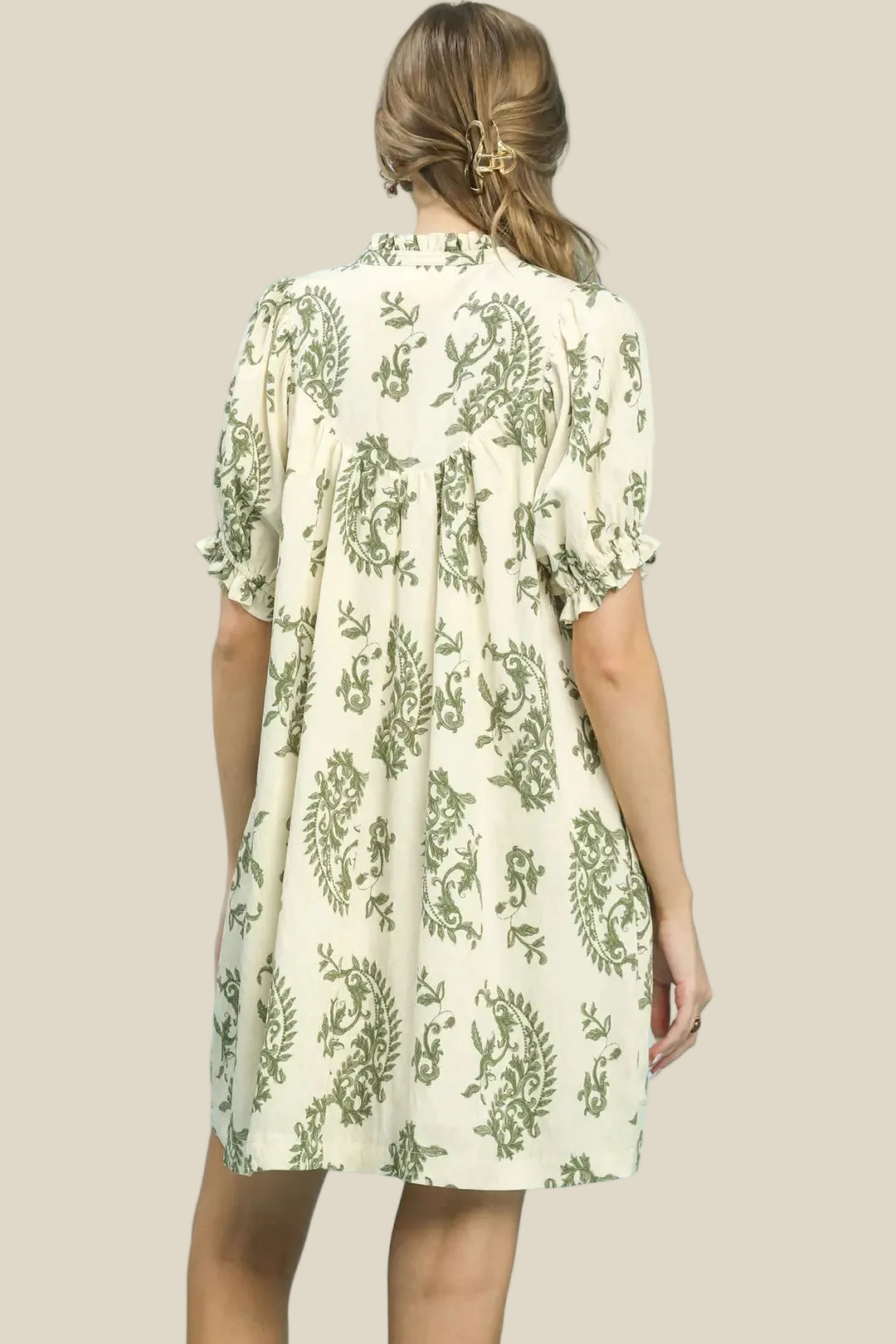 V-Neck Paisley Dress