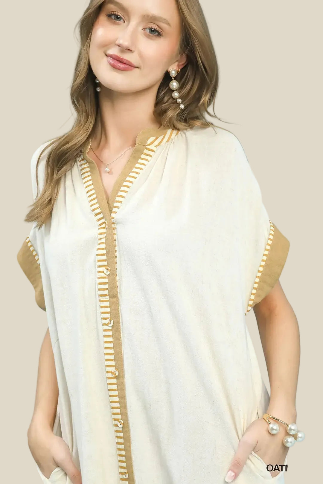 Oatmeal Button up Dress