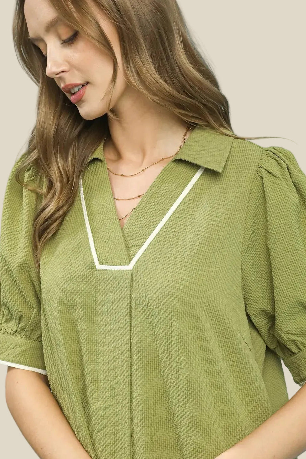 Sage Seersucker Midi Dress