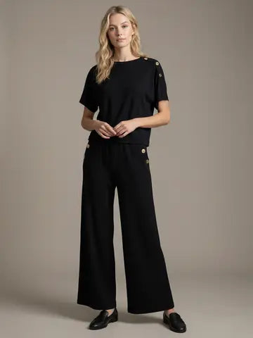Black Set - Gold Button Trim