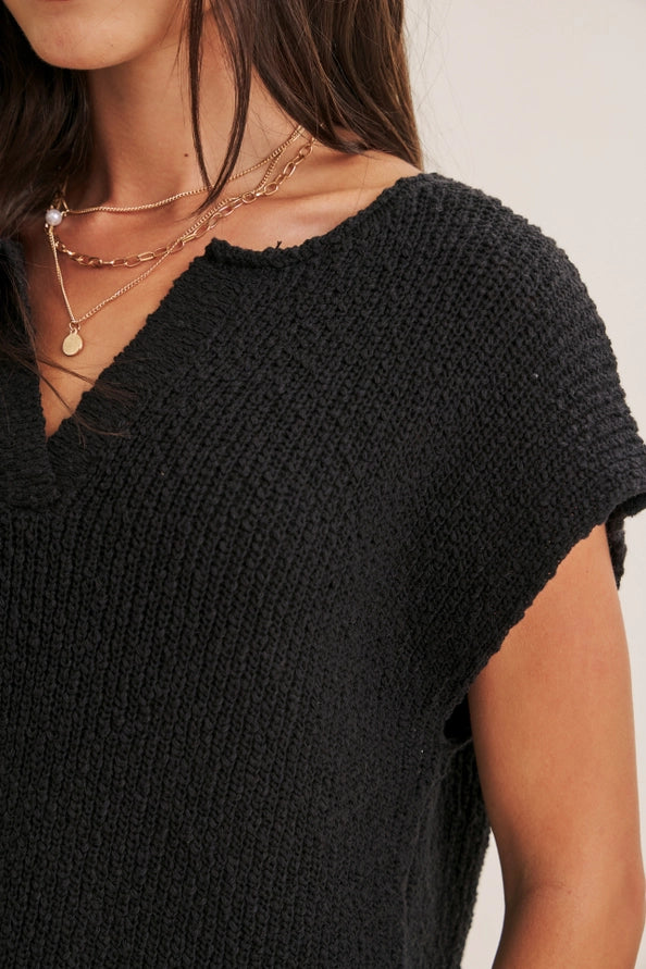 Cotton Short Sleeve Sweater