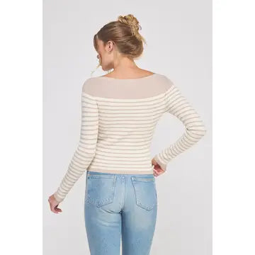 Striped Boat Neck Sweater
