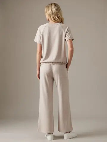 Mocha Raglan Sleeve Drawstring Hem Top