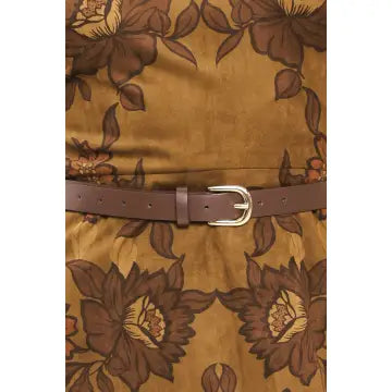 Brown Faux Suede Mini Dress