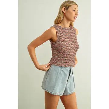 Multi Color S/L Knit Top