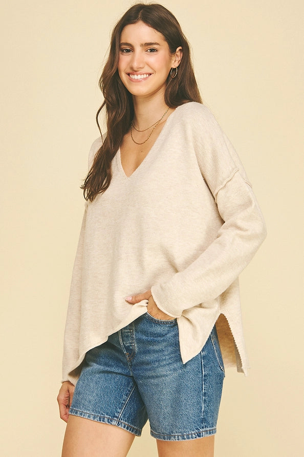 V-Neck Sweater Oatmeal
