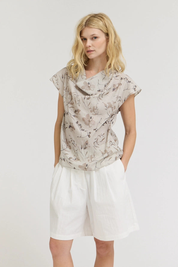 Cowl Neck Floral Top