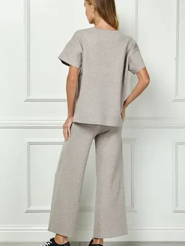 Mocha Set - Boxy Top W/ Cropped Wide Pants