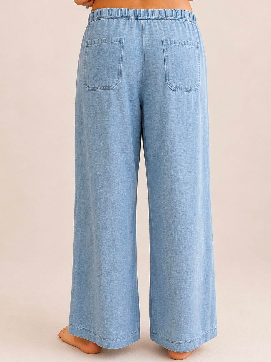 Washed Denim Pants