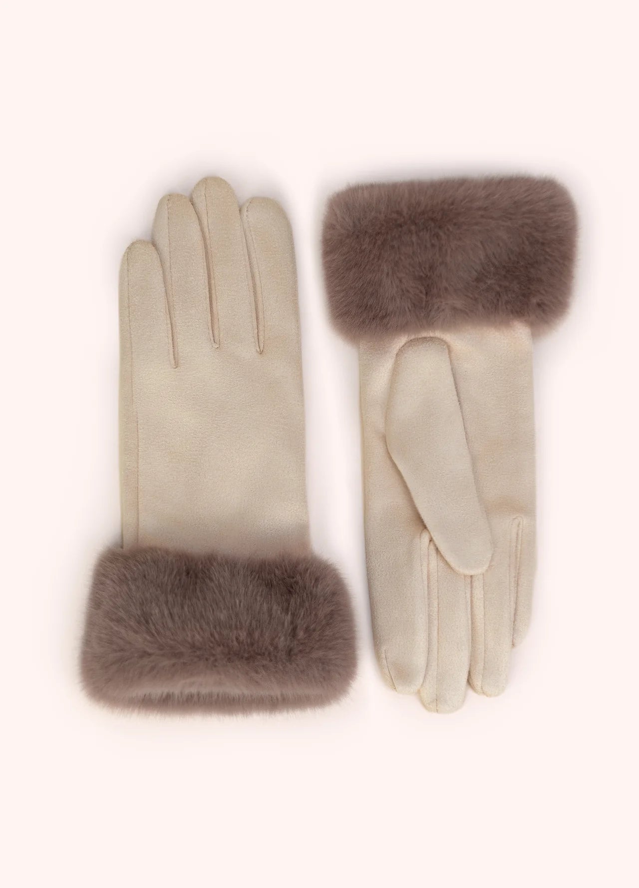 Bettina Faux Suede/Fur Gloves