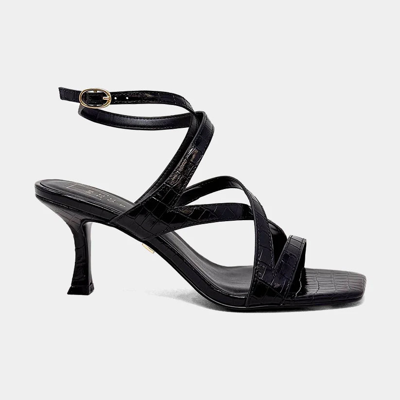 Black Croc Heel