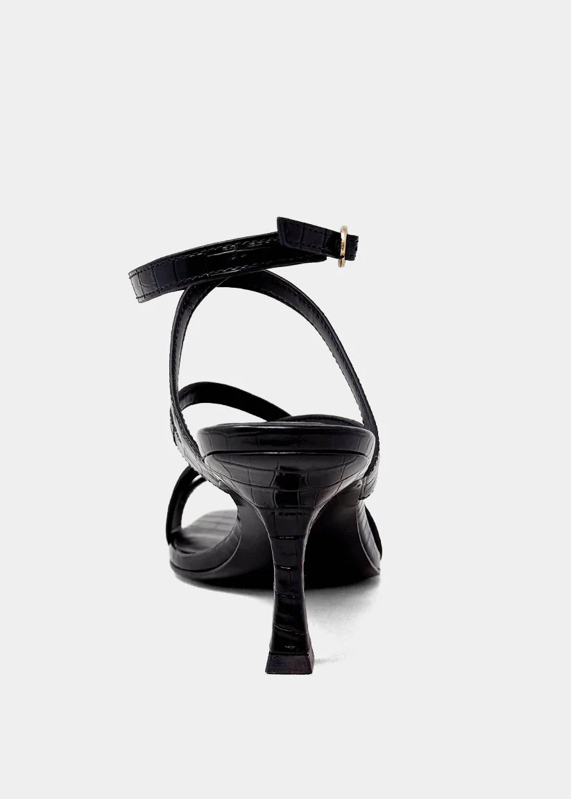 Black Croc Heel
