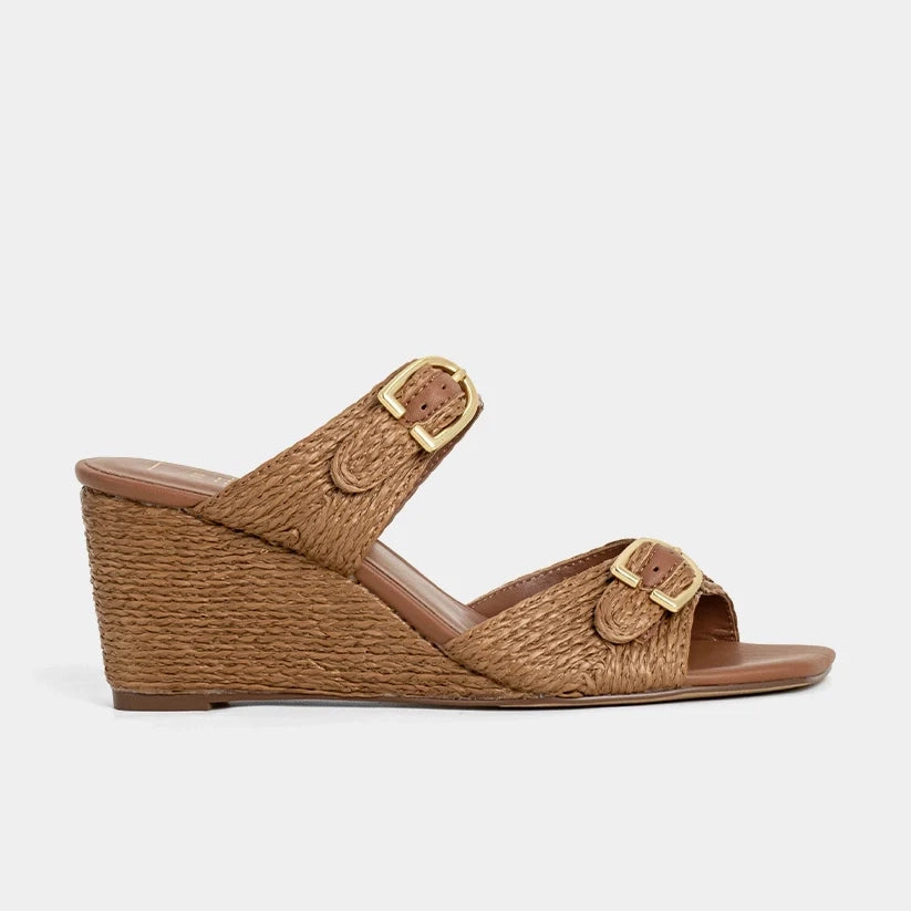 Brown Woven Wedge