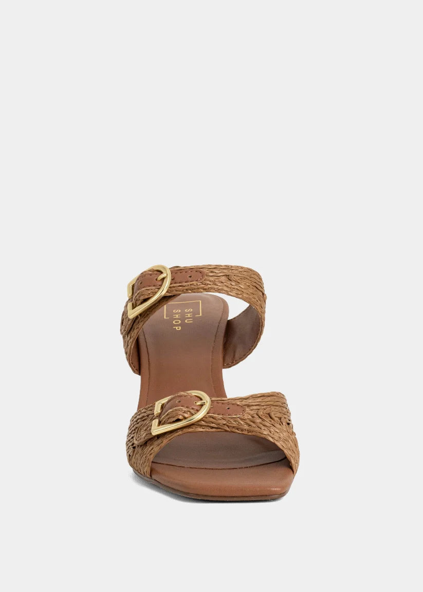 Brown Woven Wedge