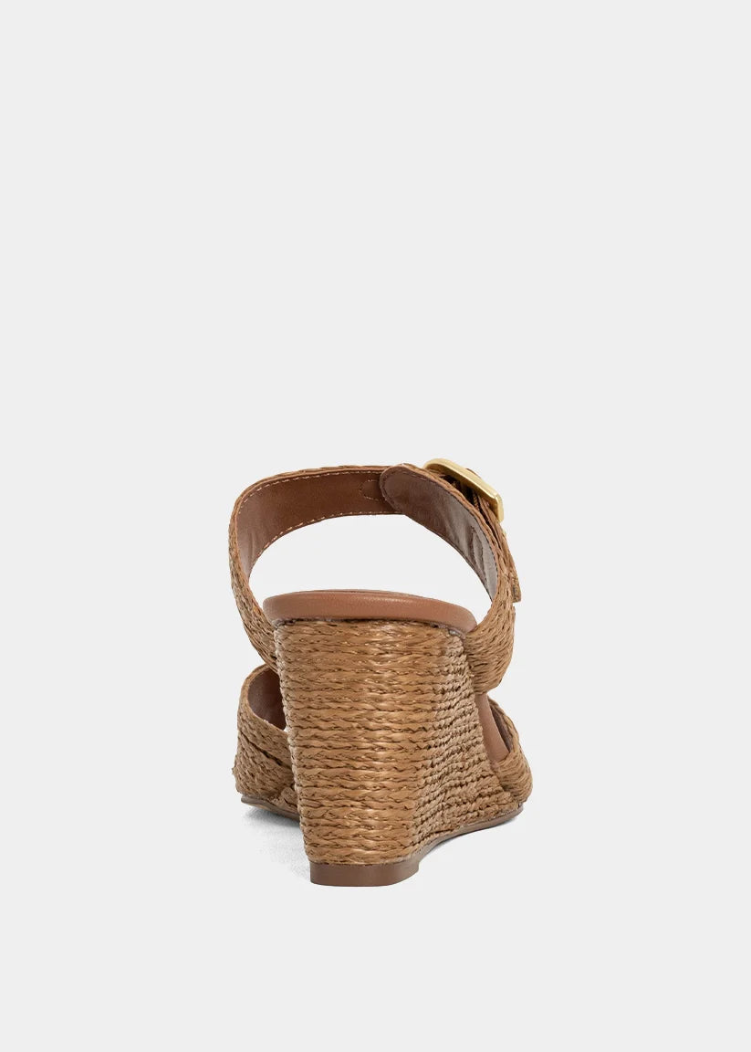 Brown Woven Wedge