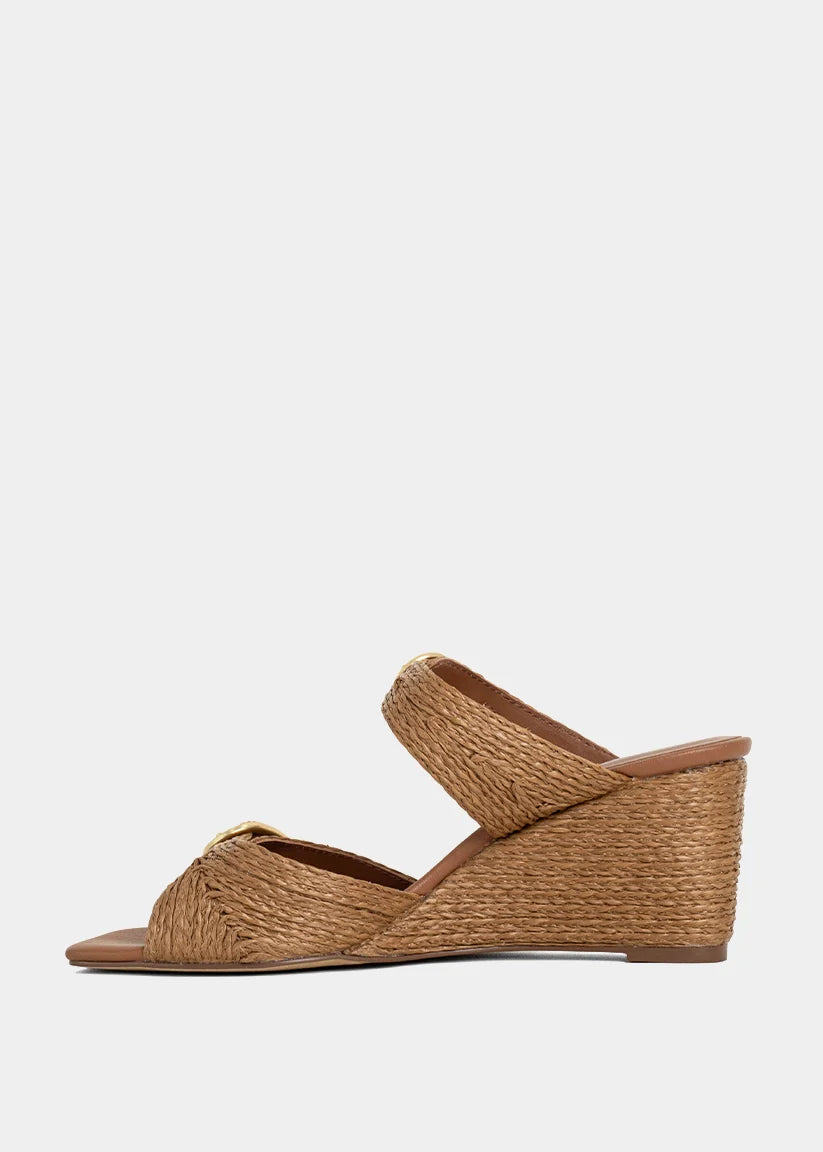 Brown Woven Wedge