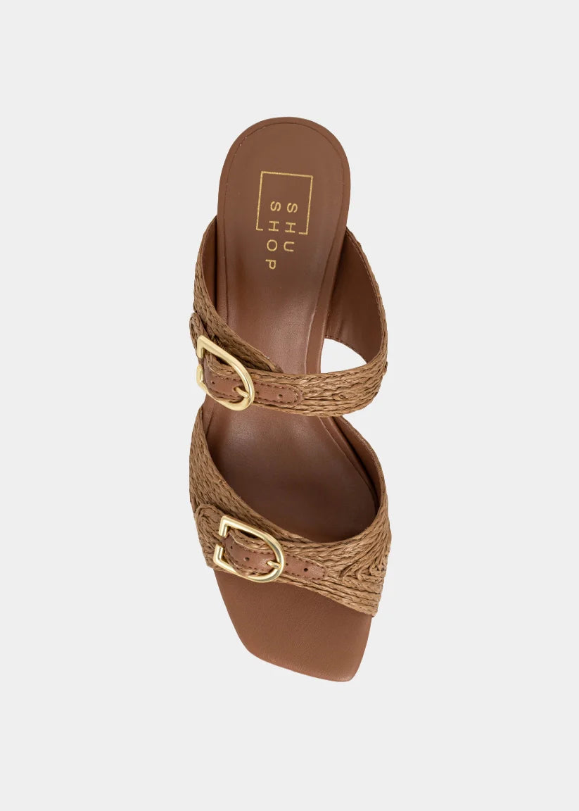 Brown Woven Wedge