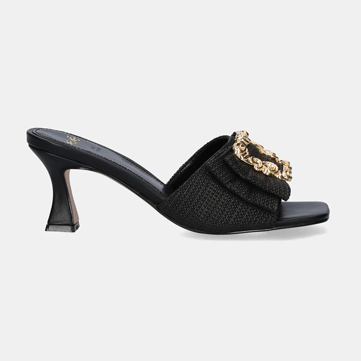 Black Rafia Heel